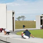 bonfire cleaning 1 Students are seen cleaning the Bonfire Memorial