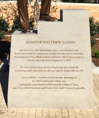 Gaines statue base