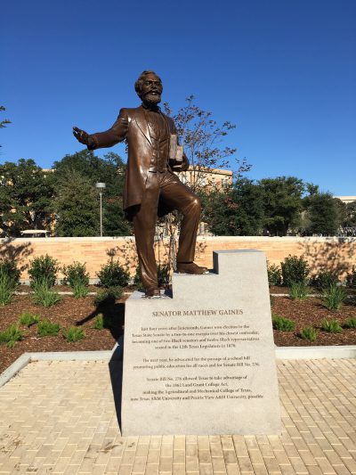 Bronze statue of Senator Matthew Gaines