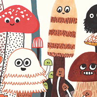 Childrens' Book Cover for "The Mushroom Fan Club"
